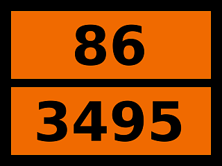 Табличка опасный груз "86-3495. Иод"