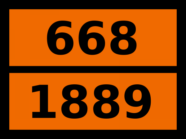 Табличка опасный груз "668-1889. Циан бромид"