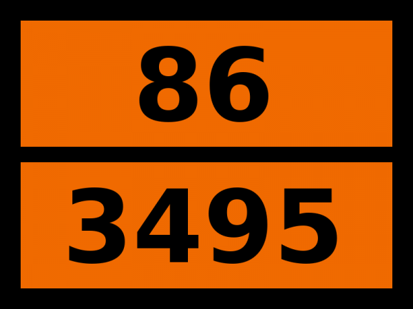 Табличка опасный груз "86-3495. Иод"