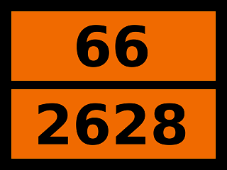 Табличка опасный груз "66-2628. Калия фторацетат"