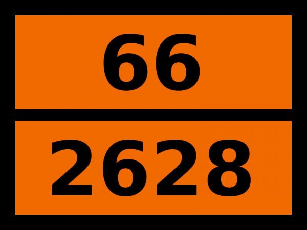 Табличка опасный груз "66-2628. Калия фторацетат"