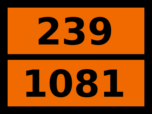 Табличка опасный груз "239-1081. Тетрафторэтилен стабилизированный"