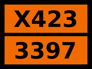 Табличка опасный груз "X423-3397. Вещество металлоорганическое"