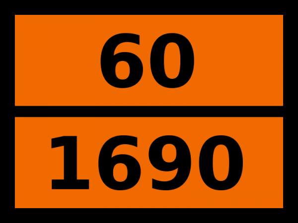 Табличка опасный груз "60-1690. Натрия фторид твердый"