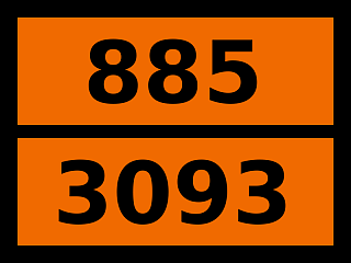 Табличка опасный груз "885-3093. Жидкость коррозионная окисляющая, н.у.к."