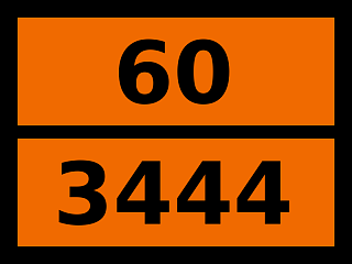 Табличка опасный груз "60-3444. Никотина гидрохлорид твердый"