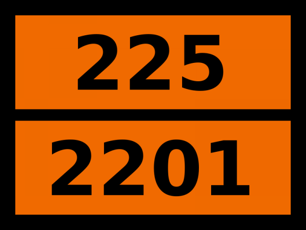 Табличка опасный груз "225-2201. Азота гемиоксид охлажденный жидкий"