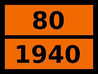 Табличка опасный груз "80-1940. Кислота тиогликолевая"