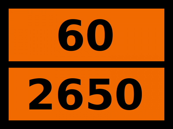 Табличка опасный груз "60-2650. 1,1-дихлор-1-нитроэтан"