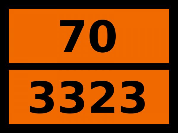 Табличка опасный груз "70-3323. Радиоактивный материал"