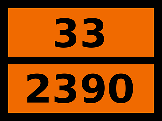 Табличка опасный груз "33-2390. 2-иодбутан"