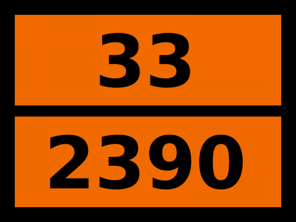 Табличка опасный груз "33-2390. 2-иодбутан"