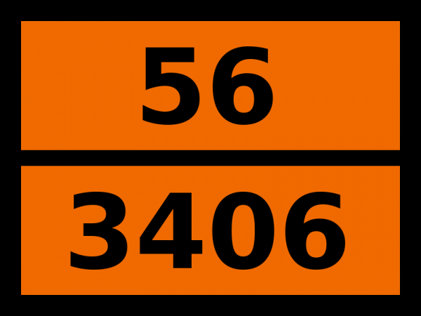 Табличка опасный груз "56-3406. Бария перхлората раствор"