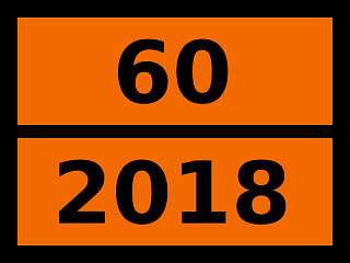 Табличка опасный груз "60-2018. Хлоранилины твердые"