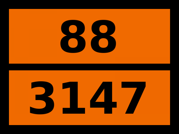 Табличка опасный груз "88-3147. Краситель твердый коррозионный"