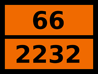 Табличка опасный груз "66-2232. 2-хлорэтаналь"