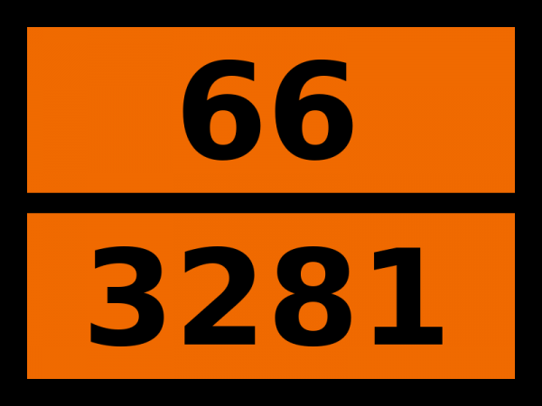 Табличка опасный груз "66-3281. Карбонилы металлов жидкие, н.у.к."