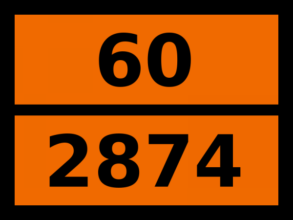 Табличка опасный груз "60-2874. Спирт фурфуриловый"