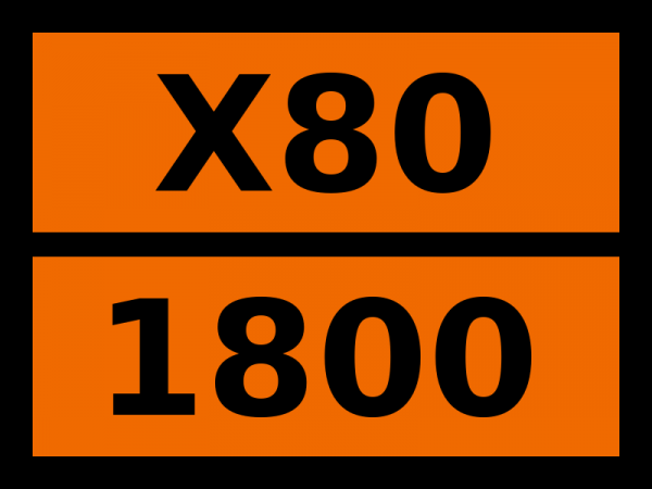Табличка опасный груз "X80-1800. Октадецилтрихлорсилан"