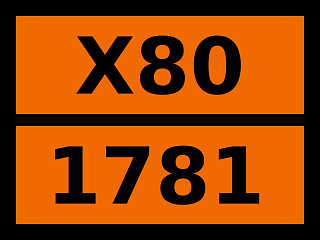 Табличка опасный груз "X80-1781. Гексадецилтрихлорсилан"