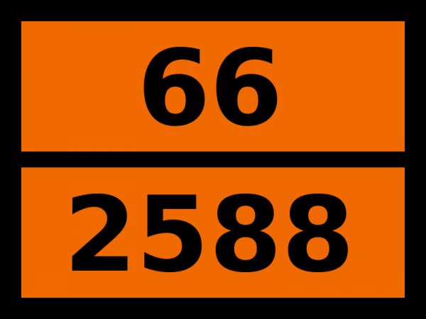 Табличка опасный груз "66-2588. Пестицид твердый токсичный, н.у.к."