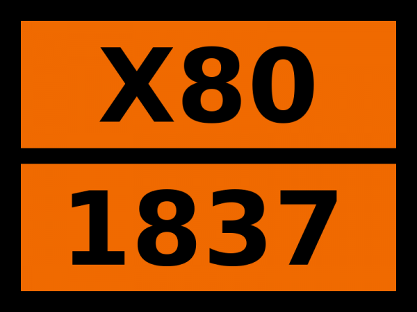 Табличка опасный груз "X80-1837. Тиофосфорилхлорид"