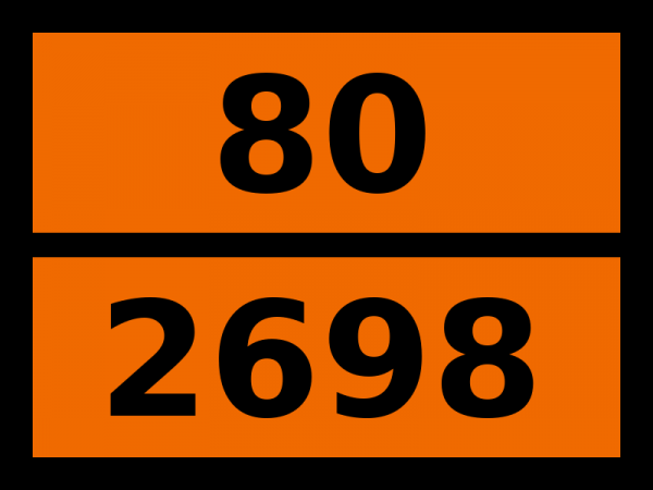 Табличка опасный груз "80-2698. Ангидриды тетрагидрофталевые"