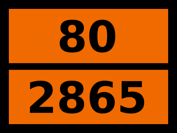 Табличка опасный груз "80-2865. Гидроксиламина сульфат"