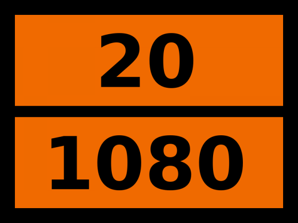 Табличка опасный груз "20-1080. Серы гексафторид"