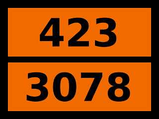 Табличка опасный груз "423-3078. Церий — стружка или мелкий порошок"