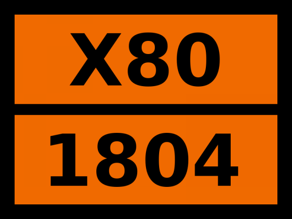 Табличка опасный груз "X80-1804. Фенилтрихлорсилан"