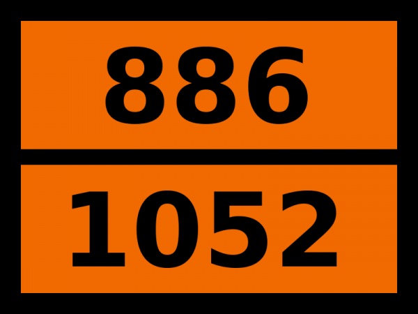 Табличка опасный груз "886-1052. Водород фтористый безводный"