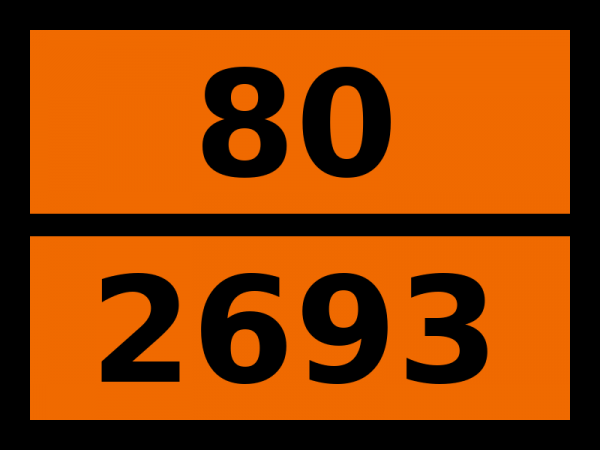Табличка опасный груз "80-2693. Бисульфитов водный раствор, н.у.к."