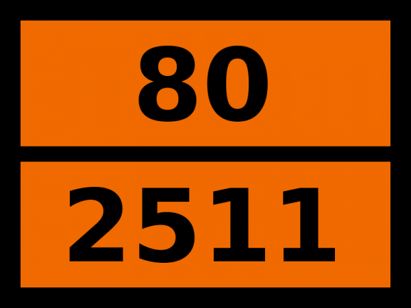 Табличка опасный груз "80-2511. Кислота 2-хлорпропионовая"