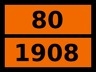 Табличка опасный груз "80-1908. Хлорита раствор"