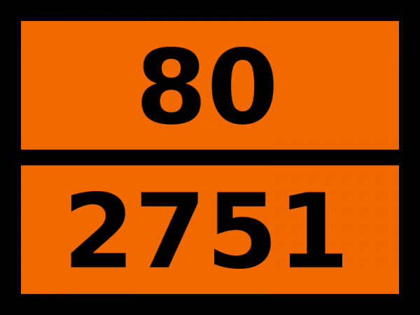 Табличка опасный груз "80-2751. Диэтилтиофосфорилхлорид"