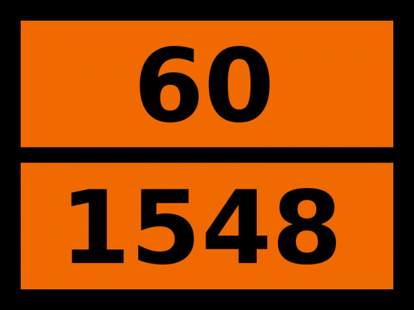 Табличка опасный груз "60-1548. Анилина гидрохлорид"