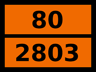 Табличка опасный груз "80-2803. Галлий"