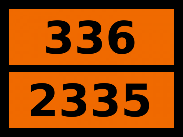 Табличка опасный груз "336-2335. Эфир аллилэтиловый"