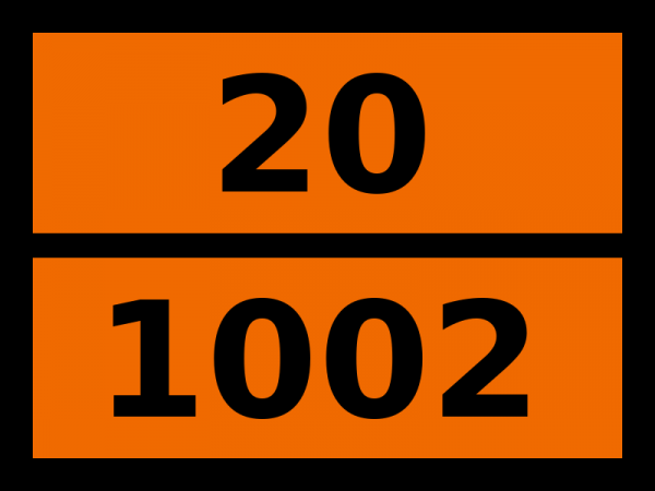 Табличка опасный груз "20-1002. Воздух сжатый"