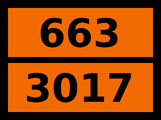 Табличка опасный груз "663-3017. Пестицид фосфорорганический жидкий токсичный"