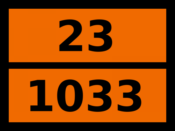 Табличка опасный груз "23-1033. Эфир диметиловый"
