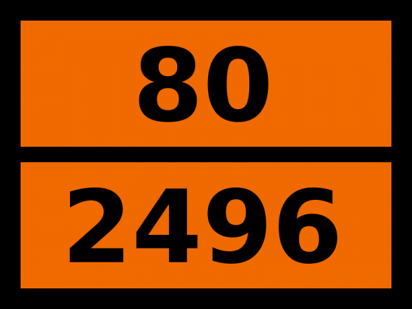 Табличка опасный груз "80-2496. Ангидрид пропионовый"