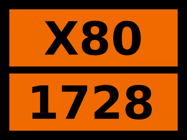 Табличка опасный груз "X80-1728. Амилтрихлорсилан"
