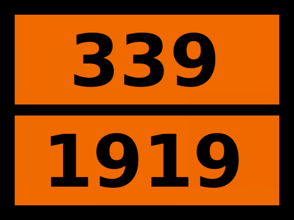 Табличка опасный груз "339-1919. Метилакрилат стабилизированный"