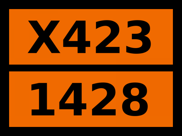 Табличка опасный груз "X423-1428. Натрий"
