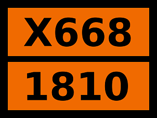 Табличка опасный груз "X668-1810. Фосфора оксихлорид"