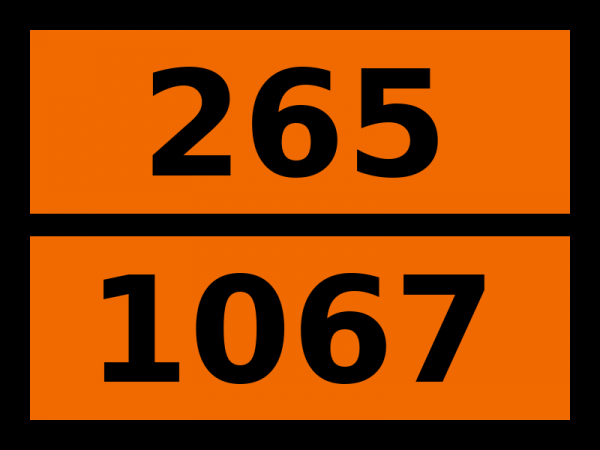 Табличка опасный груз "265-1067. Диазота тетраоксид (азота диоксид)"