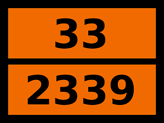 Табличка опасный груз "33-2339. 2-бромбутан"
