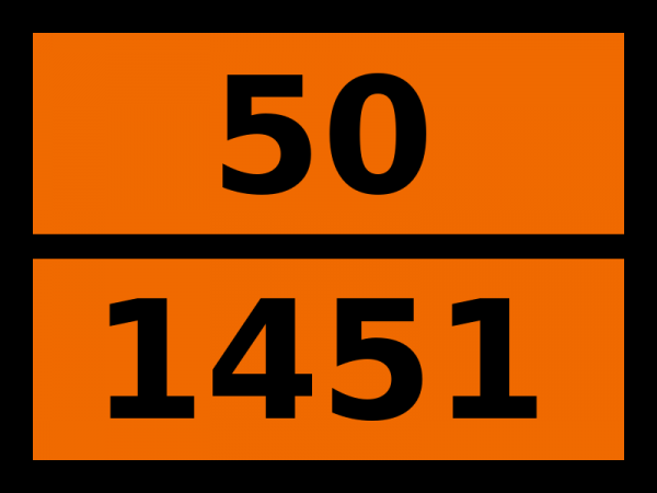 Табличка опасный груз "50-1451. Цезия нитрат"